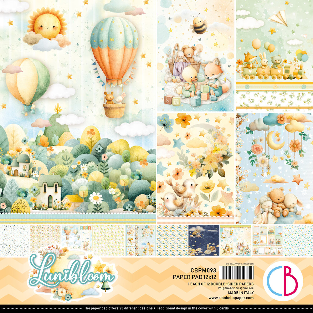 Ciao Bella Lunibloom 12x12 Inch Paper Pad (12pcs) (CBPM093)