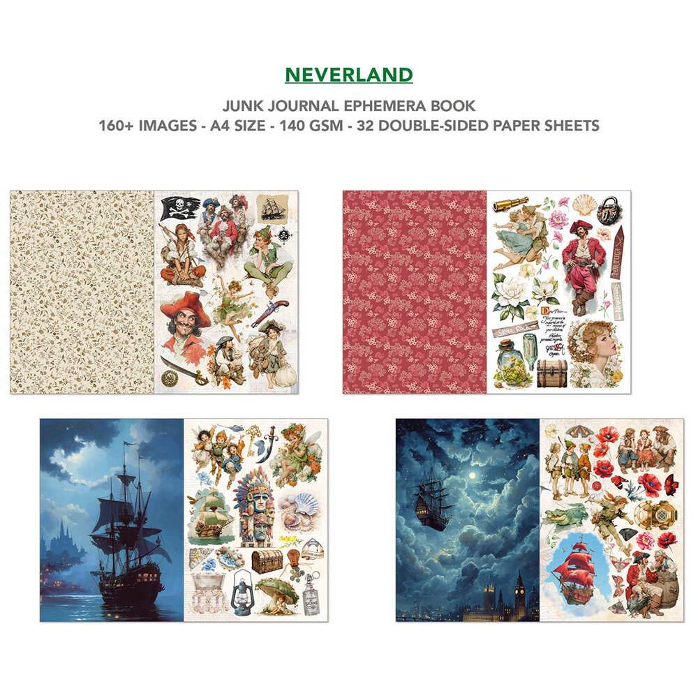Ciao Bella Neverland A4 Junk Journal Ephemera Book (32pcs) (CBB021)