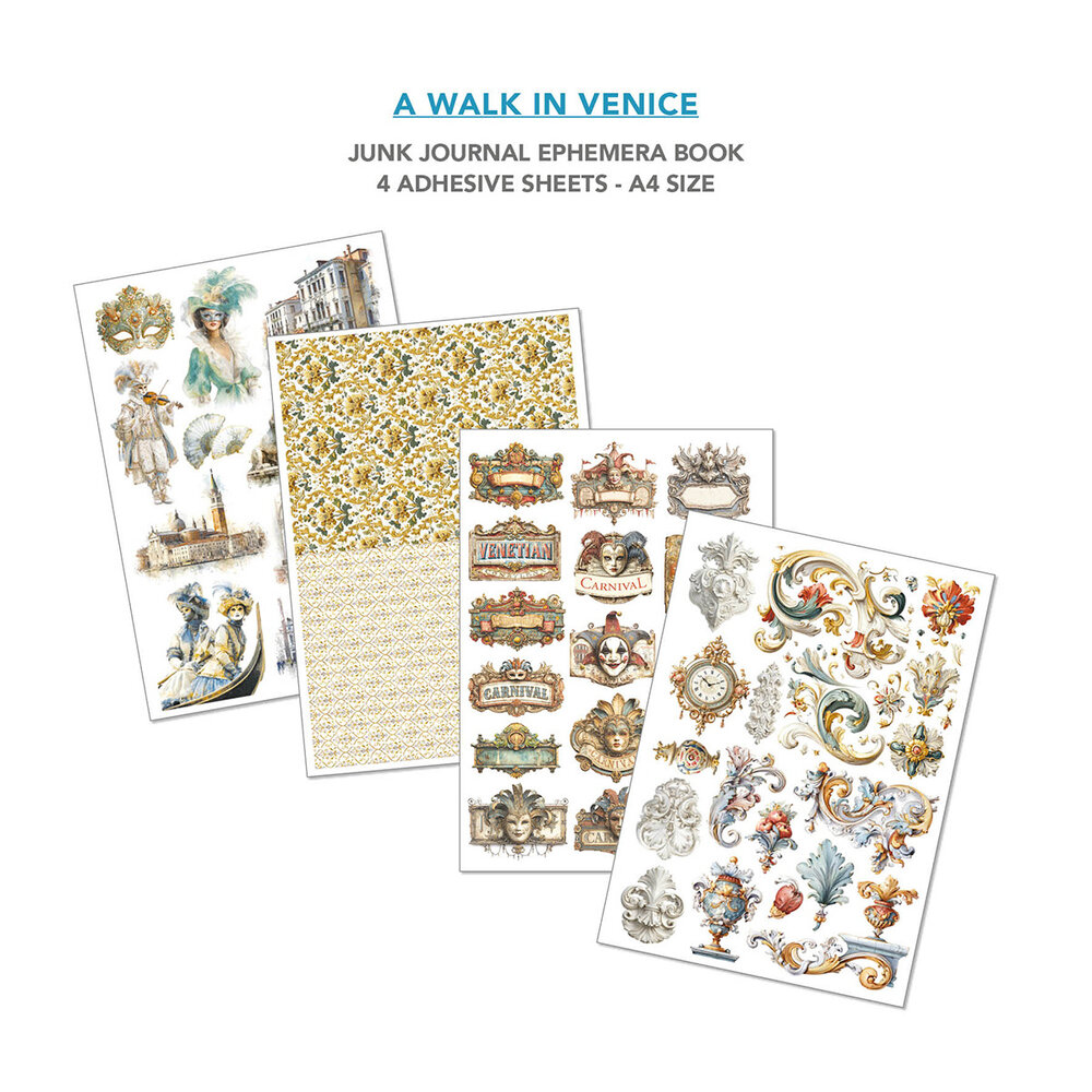 Ciao Bella A Walk in Venice A4 Junk Journal Ephemera Book (32pcs) (CBB023)