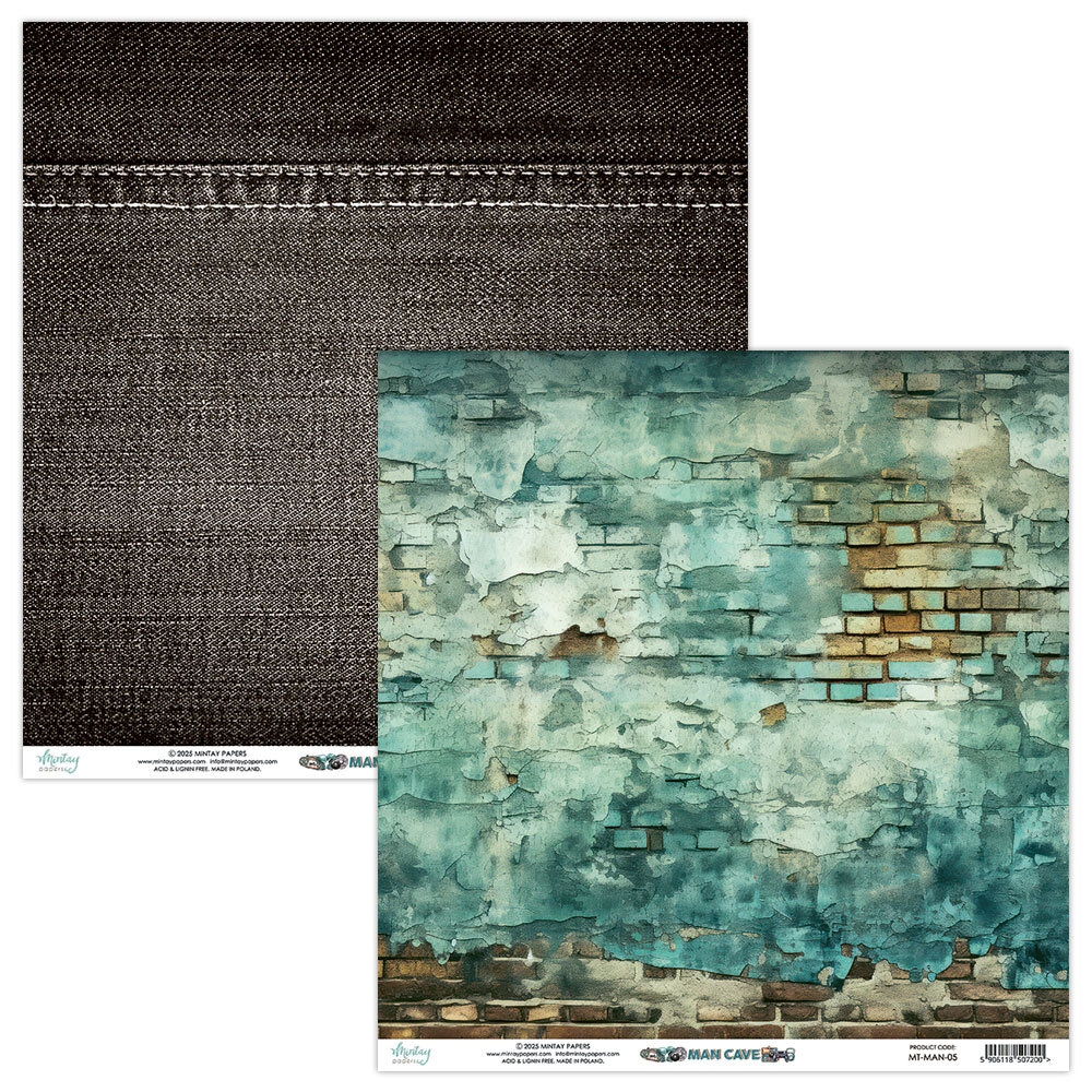 Mintay Man Cave 8x8 Inch Scrapbooking Paper Pad (MT-MAN-08)