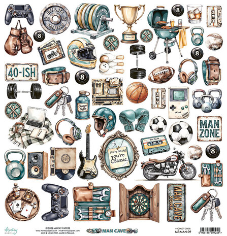 Mintay Man Cave 12x12 Inch Paper Elements (MT-MAN-09)
