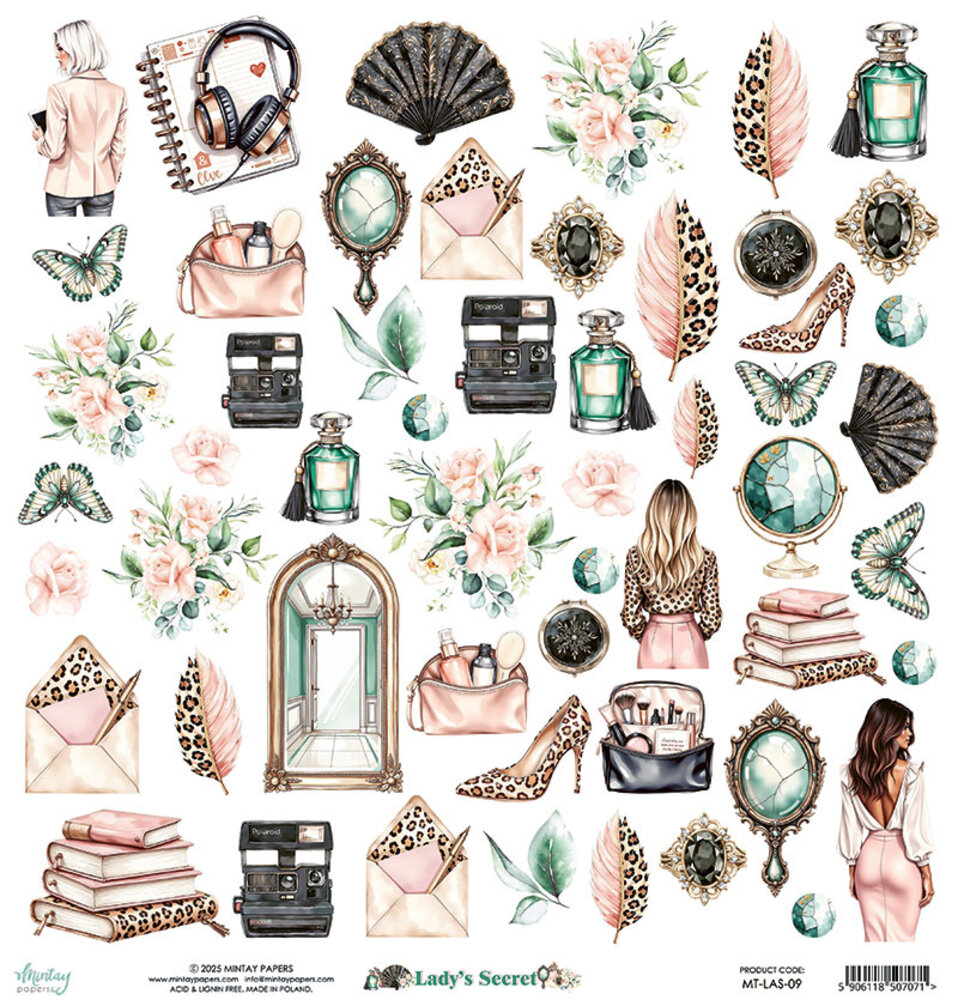 Mintay Lady's Secret 12x12 Inch Paper Elements (MT-LAS-09)