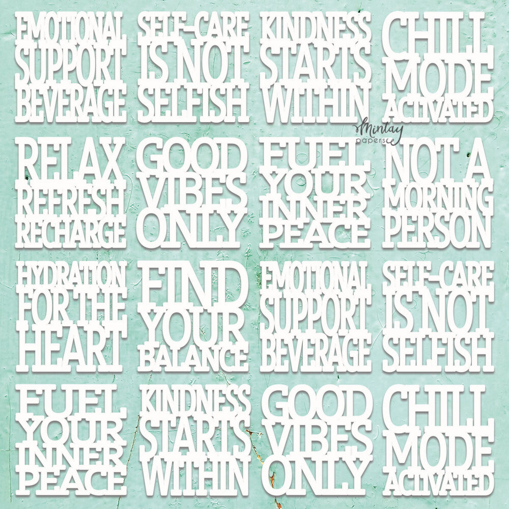 Mintay Chippies Decor 12x12 Inch Selfcare (MT-CHIP2-D115) Mintay Chippies Decor 12x12 Inch Selfcare (MT-CHIP2-D115)