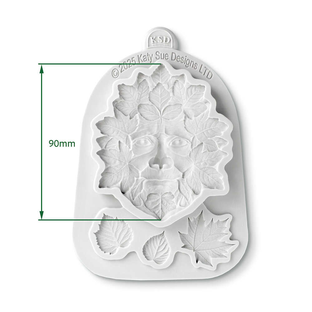 Katy Sue Designs Cosmic Shimmer Silicone Mould Forest Leaf Green Man (CF0072-CS)