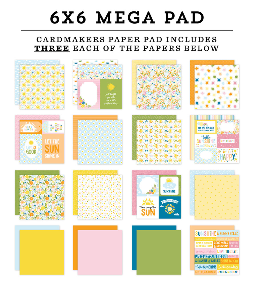 Echo Park You Are My Sunshine 6x6 Inch Cardmakers Mega Pad (YMS482031) Echo Park You Are My Sunshine 6x6 Inch Cardmakers Mega Pad (YMS482031)