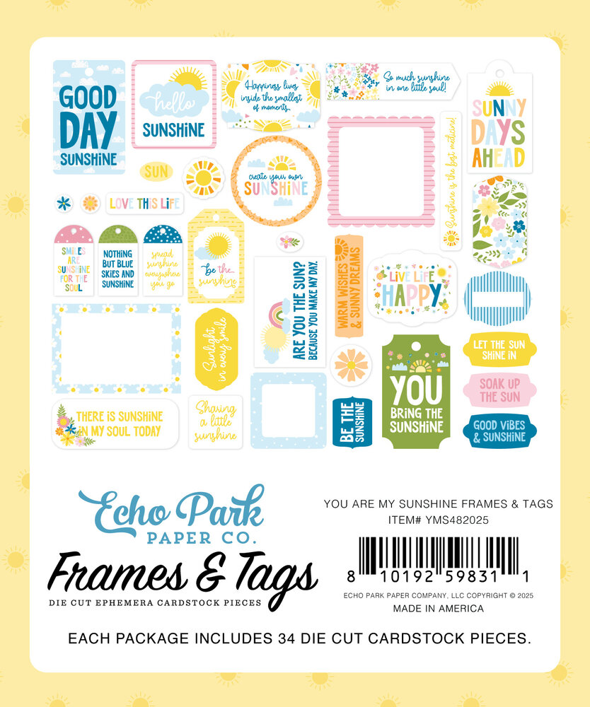 Echo Park You Are My Sunshine Frames & Tags (YMS482025) Echo Park You Are My Sunshine Frames & Tags (YMS482025)