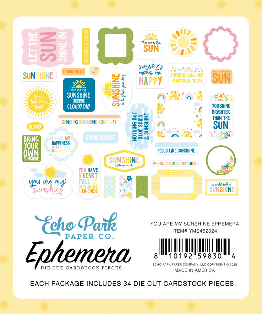 Echo Park You Are My Sunshine Ephemera (YMS482024) Echo Park You Are My Sunshine Ephemera (YMS482024)