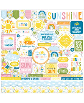 Echo Park You Are My Sunshine 12x12 Inch Element Sticker (YMS482014)