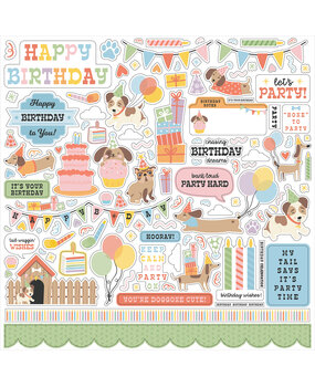 Echo Park Party Animal 12x12 Inch Element Sticker (PA480014)