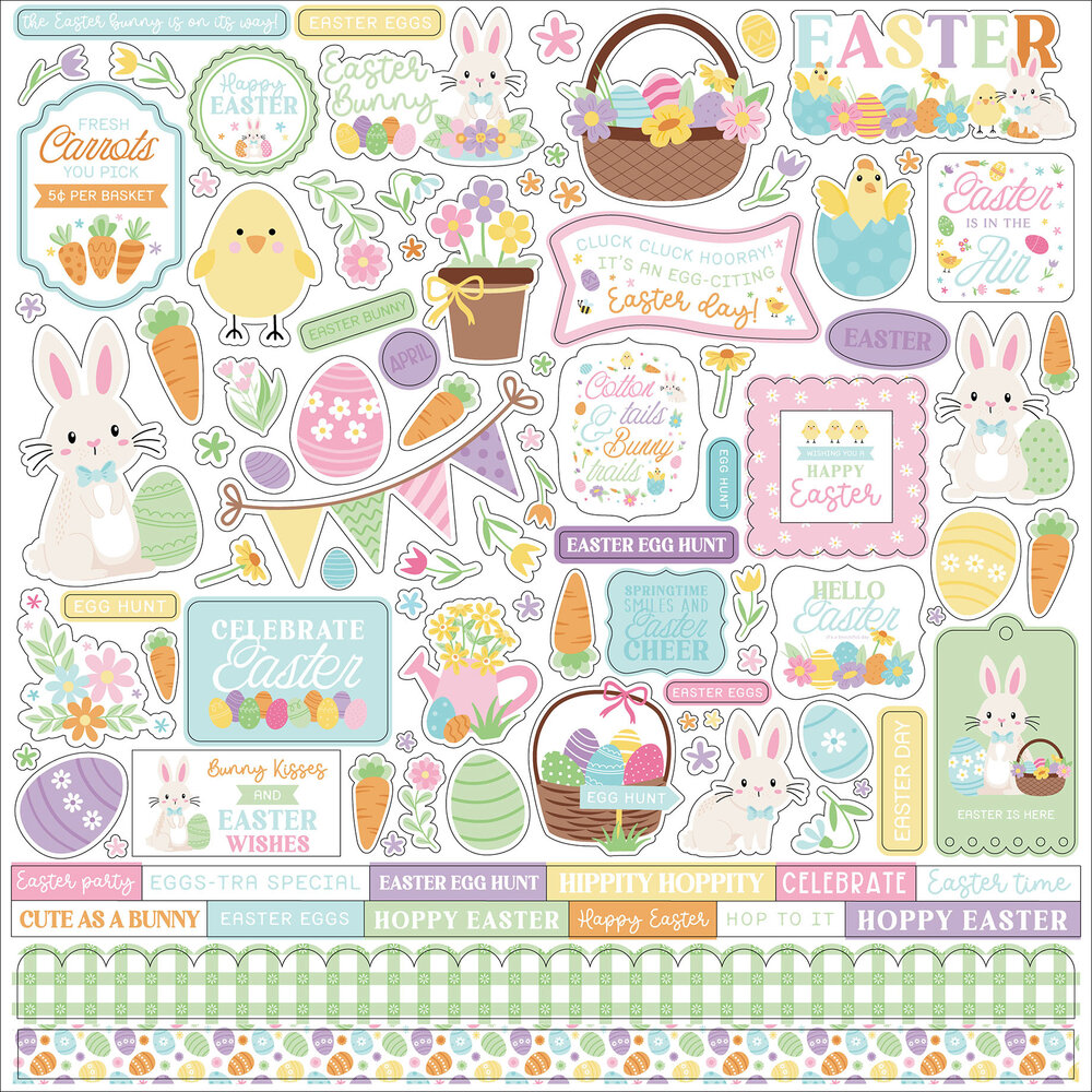 Echo Park Easter Basket 12x12 Inch Element Sticker (EB483014)