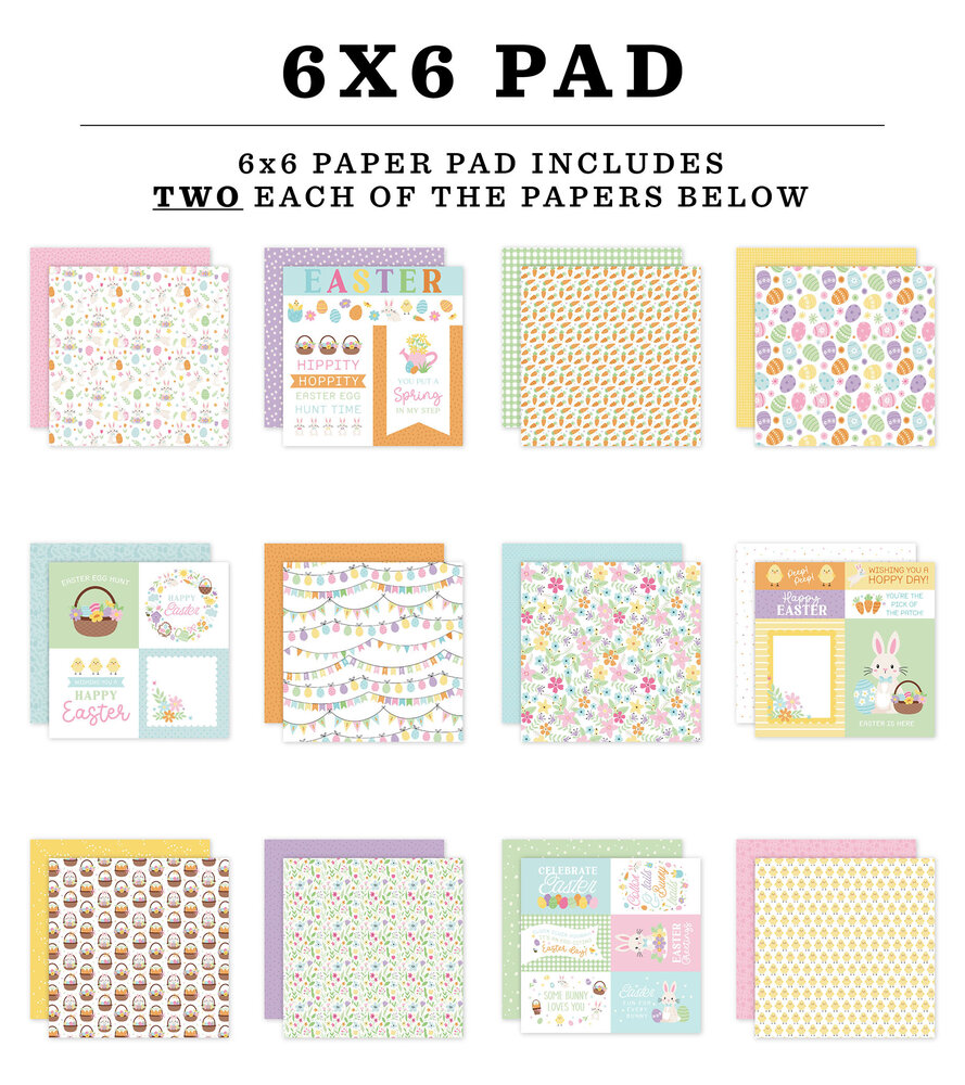 Echo Park Easter Basket 6x6 Inch Paper Pad (EB483023) Echo Park Easter Basket 6x6 Inch Paper Pad (EB483023)