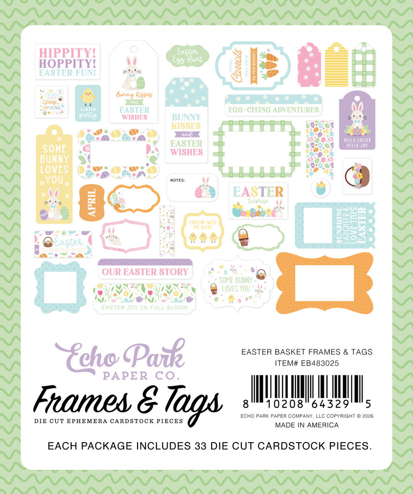Echo Park Easter Basket Frames & Tags (EB483025) Echo Park Easter Basket Frames & Tags (EB483025)
