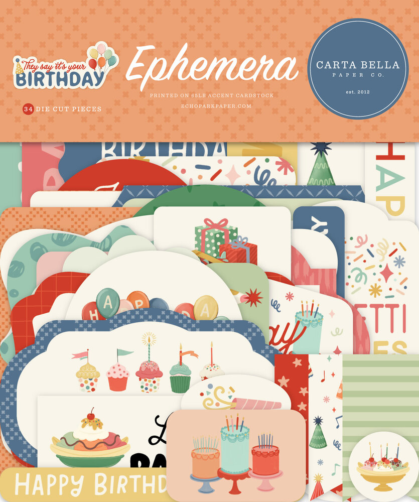 Carta Bella They Say It's Your Birthday Ephemera (CBYS481024) Carta Bella They Say It's Your Birthday Ephemera (CBYS481024)