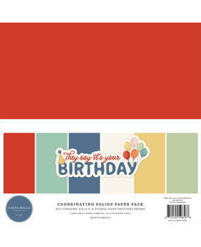 Carta Bella They Say It's Your Birthday 12x12 Inch Coordination Solids Paper Pack (CBYS481015)