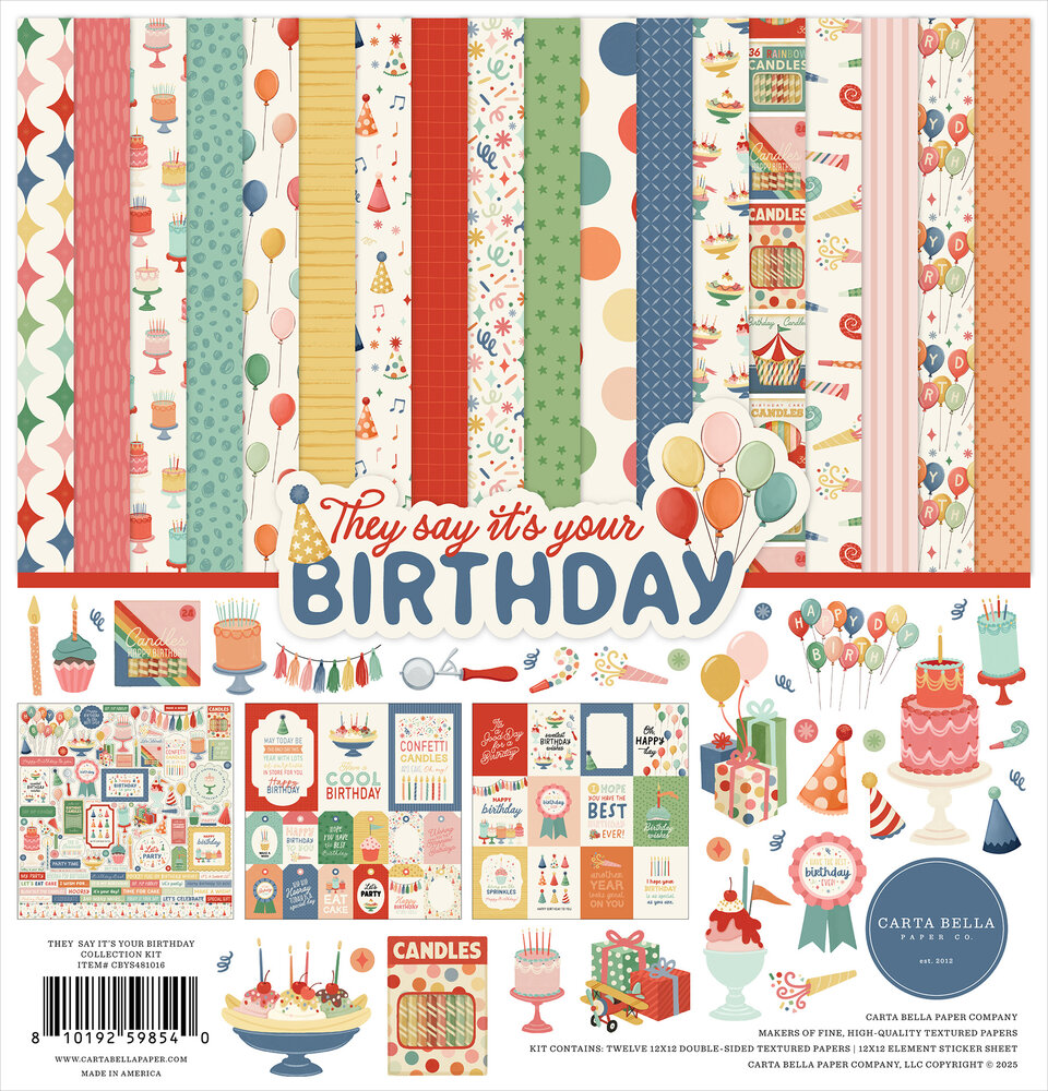 Carta Bella They Say It's Your Birthday 12x12 Inch Collection Kit (CBYS481016) Carta Bella They Say It's Your Birthday 12x12 Inch Collection Kit (CBYS481016)