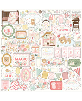 Carta Bella Little Lullabies Baby Girl 12x12 Inch Element Sticker (CBLUG486014)