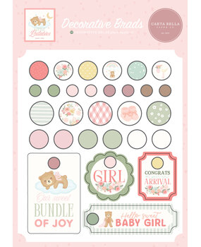 Carta Bella Little Lullabies Baby Girl Decorative Brads (CBLUG486020)