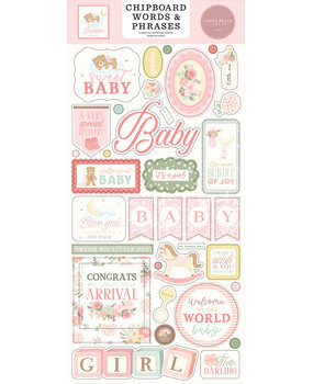 Carta Bella Little Lullabies Baby Girl Chipboard Words & Phrases (CBLUG486022)