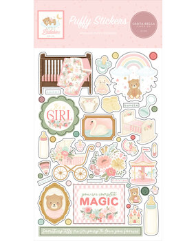 Carta Bella Little Lullabies Baby Girl Puffy Stickers (CBLUG486066)
