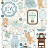 Carta Bella Little Lullabies Baby Boy Chipboard Accents (CBLUB485021)