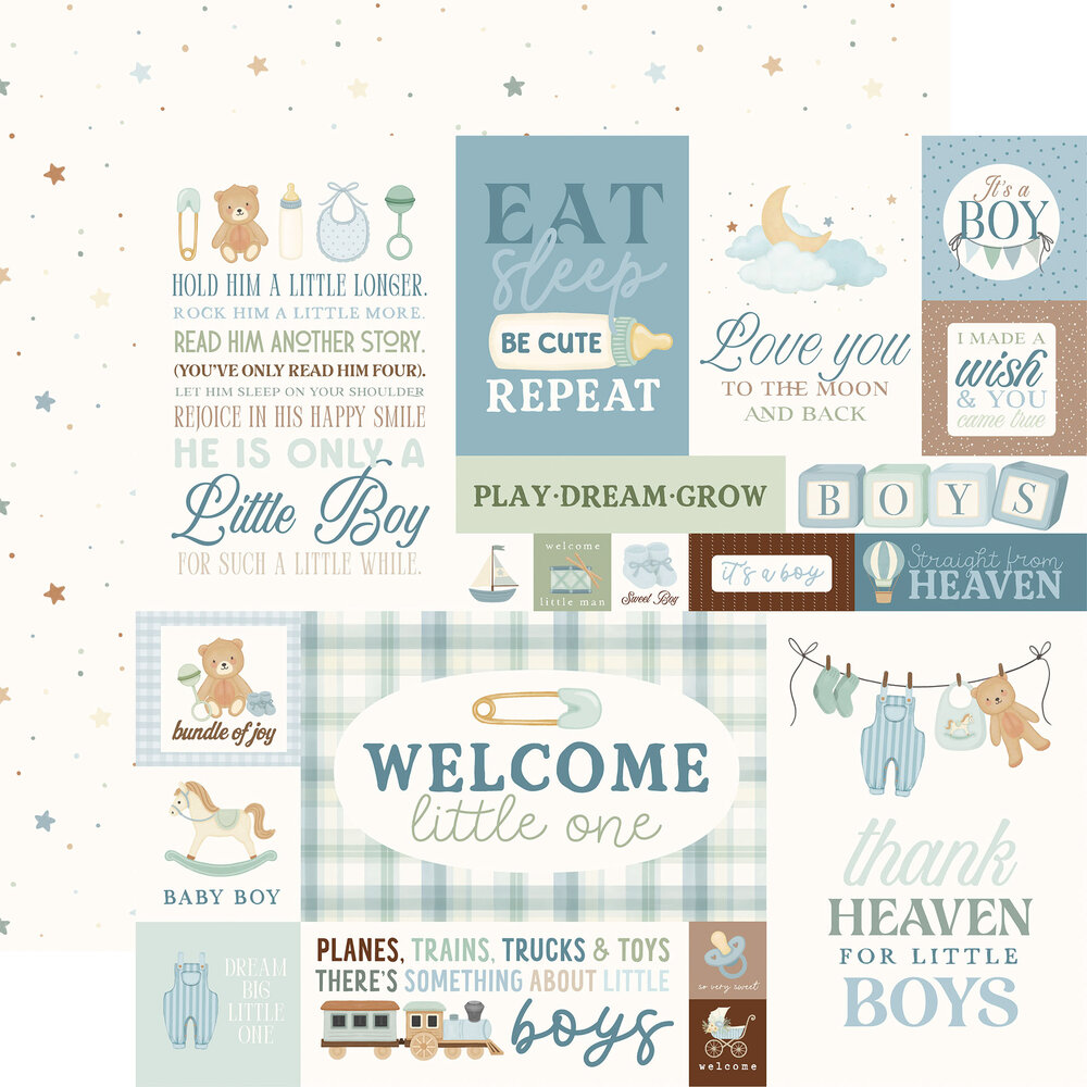 Carta Bella Little Lullabies Baby Boy 12x12 Inch Collection Kit (CBLUB485016) Carta Bella Little Lullabies Baby Boy 12x12 Inch Collection Kit (CBLUB485016)