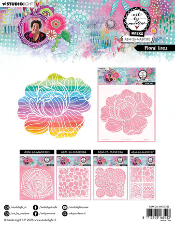 Art By Marlene Floral Lines Mask (ABM-26-MASK385)