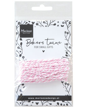 Marianne Design Decorations Bakers Twine Light Pink/White (CA3226)