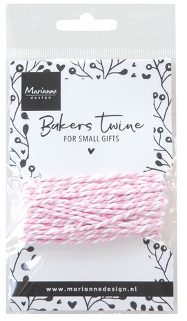 Marianne Design Decorations Bakers Twine Light Pink/White (CA3226)