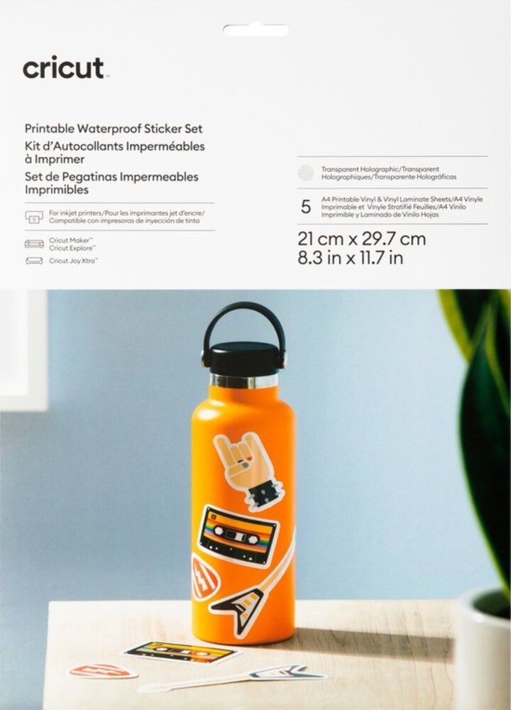 Cricut Printable Waterproof Sticker Set A4 Transparent Hologoraphic (5pcs) (2011890)