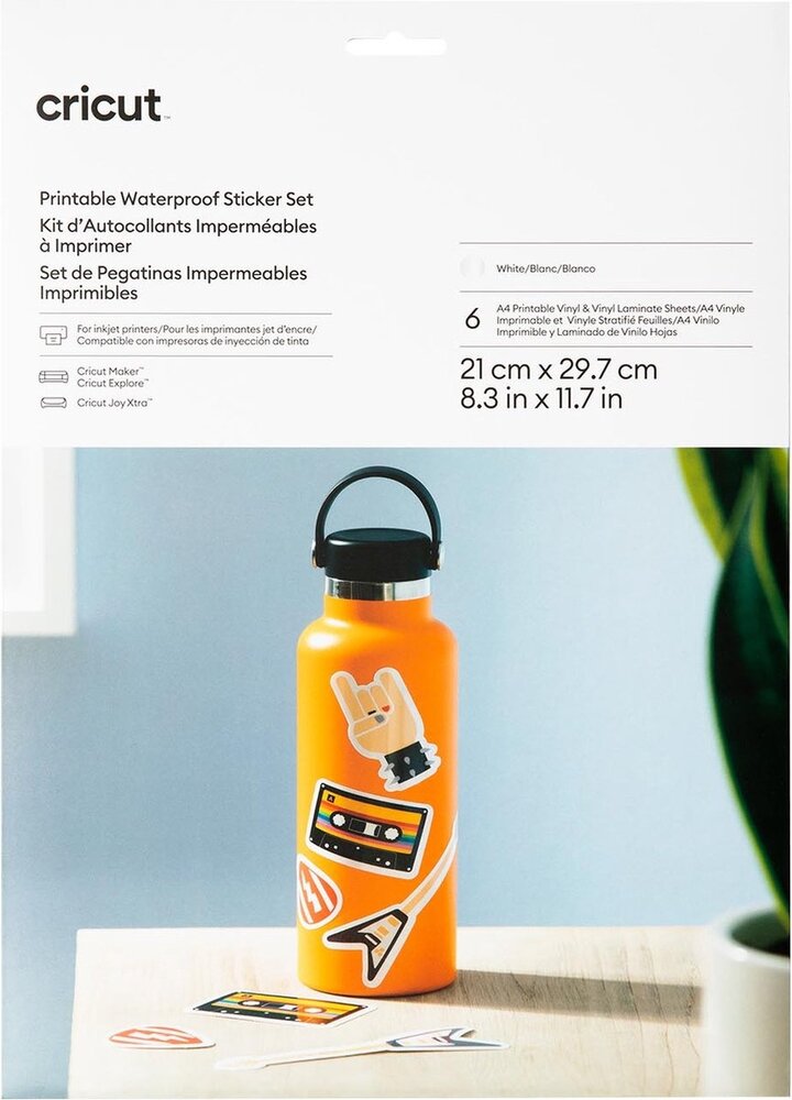 Cricut Printable Waterproof Sticker Set A4 White (6pcs) (2011891)