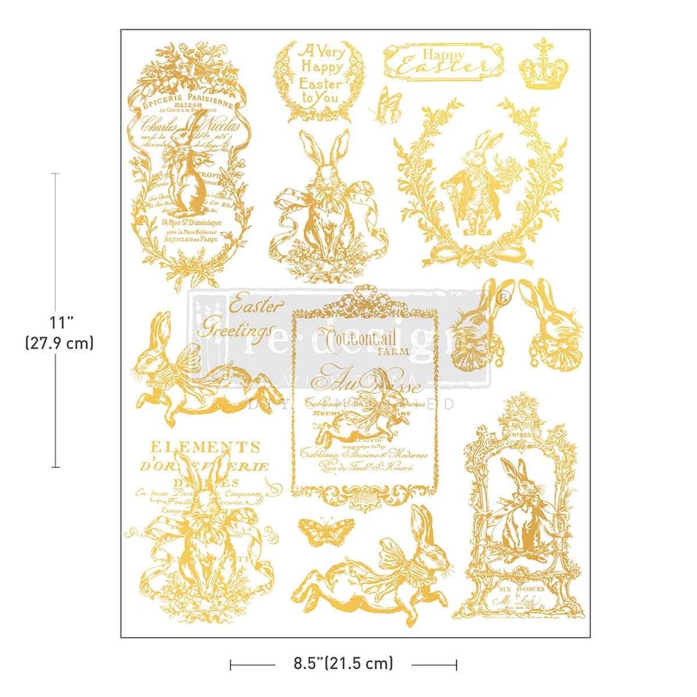 Re-Design with Prima Gilded Spring 8,5x11 Inch H2O Transfers Single Sheet Gold (681975)