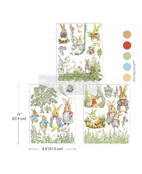 Re-Design with Prima The Cottontail Diaries 8,5x11 Inch Middy Transfers (3pcs) (681869)