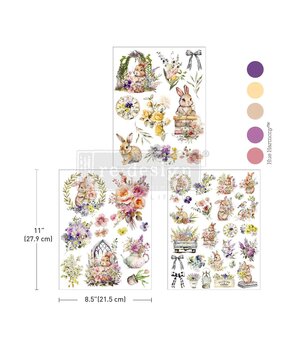 Re-Design with Prima Hop Into Spring 8,5x11 Inch Middy Transfers (3pcs) (680947)