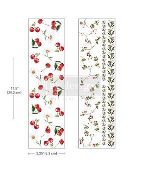 Re-Design with Prima Daisy Cherry Delight 3,25x11,5 Inch Luxe Transfers (2pcs) (680435)