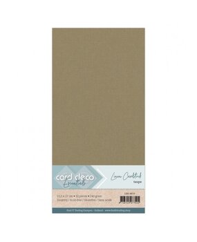 Card Deco Linen Cardstock Square Taupe (10pcs) (LKK-4K53)