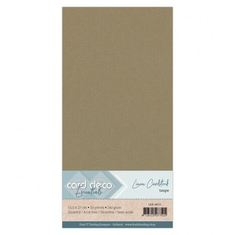 Card Deco Linen Cardstock Square Taupe (10pcs) (LKK-4K53)