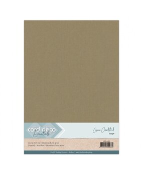 Card Deco Linen Cardstock A4 Taupe (10pcs) (LKK-A453)