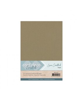 Card Deco Linen Cardstock A5 Taupe (10pcs) (LKK-A553)