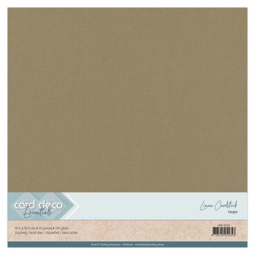 Card Deco Linen Cardstock 30,5x30,5 cm Taupe (10pcs) (LKK-SC53)