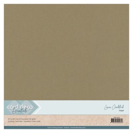 Card Deco Linen Cardstock 30,5x30,5 cm Taupe (10pcs) (LKK-SC53)