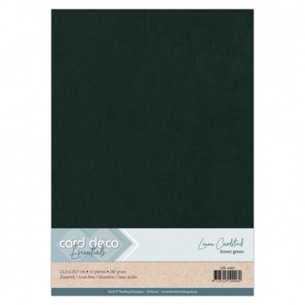Card Deco Linen Cardstock A4 Forest Green (10pcs) (LKK-A469) Card Deco Linen Cardstock A4 Forest Green (10pcs) (LKK-A469)