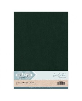 Card Deco Linen Cardstock A4 Forest Green (10pcs) (LKK-A469)