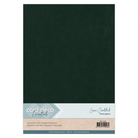 Card Deco Linen Cardstock A4 Forest Green (10pcs) (LKK-A469) Card Deco Linen Cardstock A4 Forest Green (10pcs) (LKK-A469)