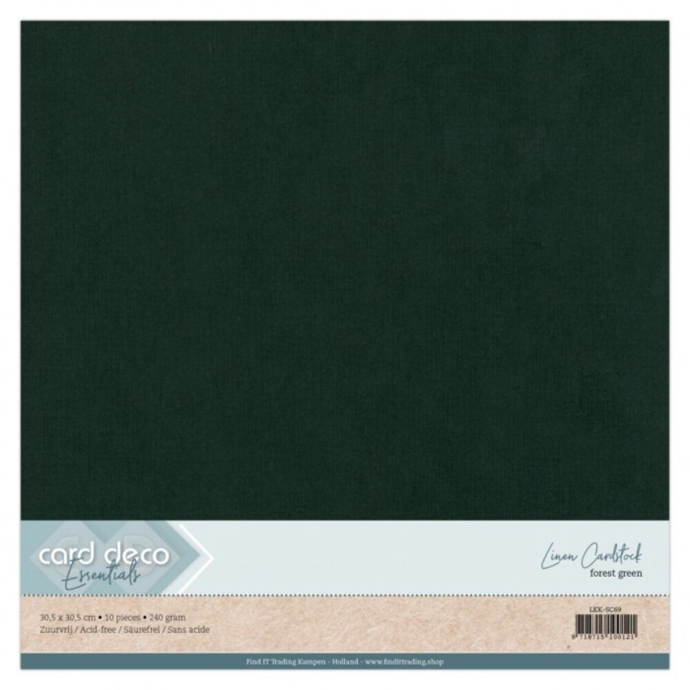 Card Deco Linen Cardstock 30,5x30,5 cm Forest Green (10pcs) (LKK-SC69) Card Deco Linen Cardstock 30,5x30,5 cm Forest Green (10pcs) (LKK-SC69)