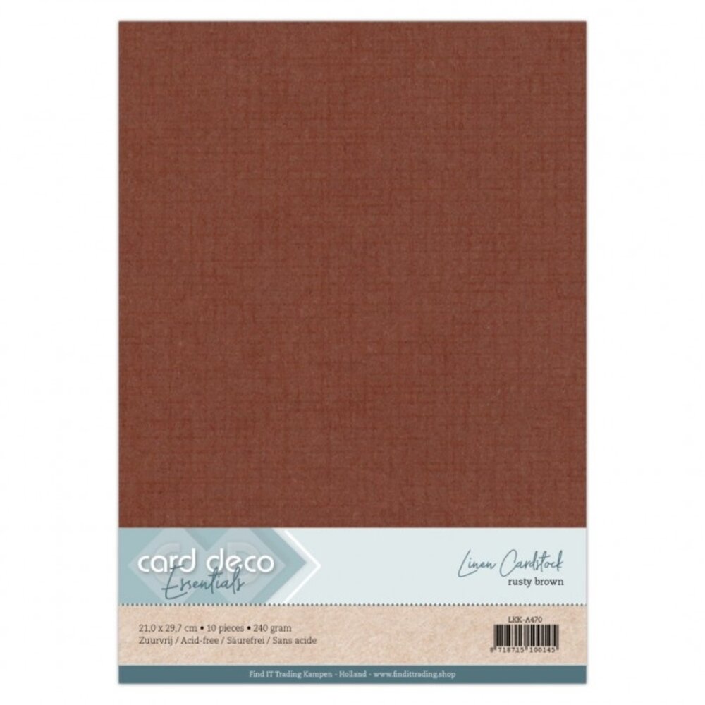 Card Deco Linen Cardstock A4 Rusty Brown (10pcs) (LKK-A470) Card Deco Linen Cardstock A4 Rusty Brown (10pcs) (LKK-A470)