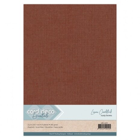 Card Deco Linen Cardstock A4 Rusty Brown (10pcs) (LKK-A470) Card Deco Linen Cardstock A4 Rusty Brown (10pcs) (LKK-A470)