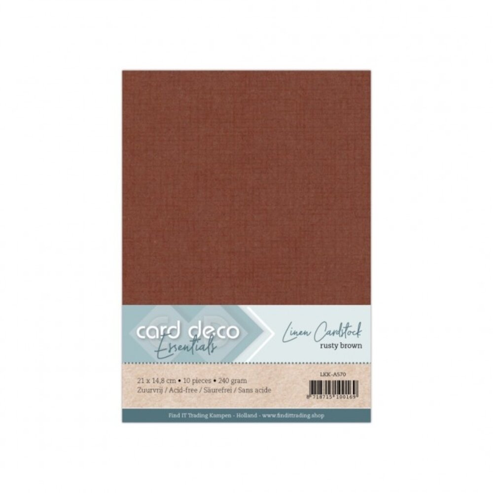 Card Deco Linen Cardstock A5 Rusty Brown (10pcs) (LKK-A570) Card Deco Linen Cardstock A5 Rusty Brown (10pcs) (LKK-A570)