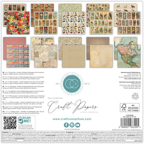 Craft Consortium The Collector 12x12 Inch Premium Paper Pad (CCEPAD038)