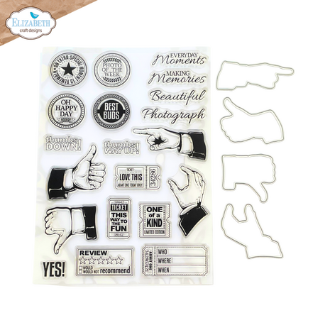 Elizabeth Craft Designs Delightful Discovery Stamp and Die Set Thumbs Up (CSD444)