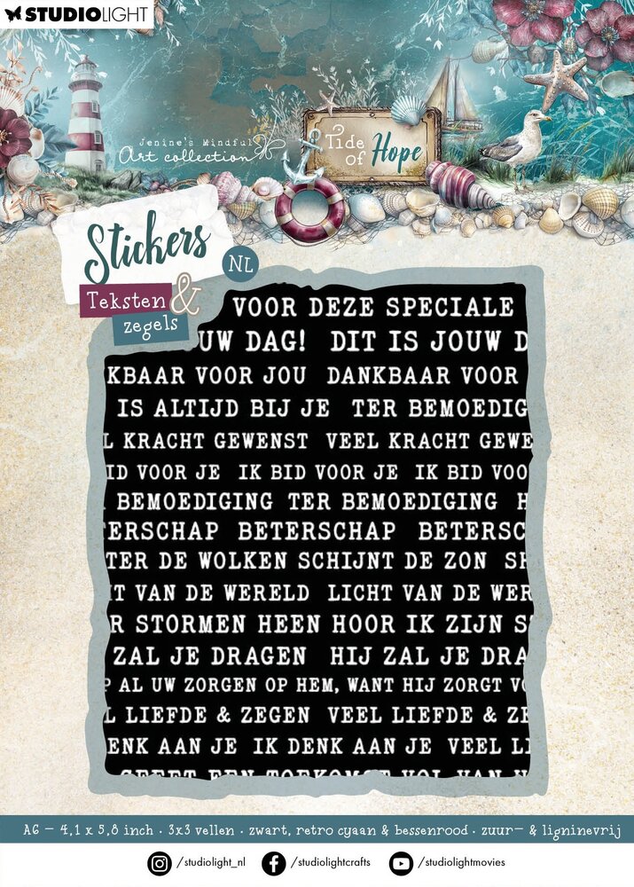 Studio Light Tide of Hope Stickers NL Teksten & Zegels (JMA-TH-STIC72)
